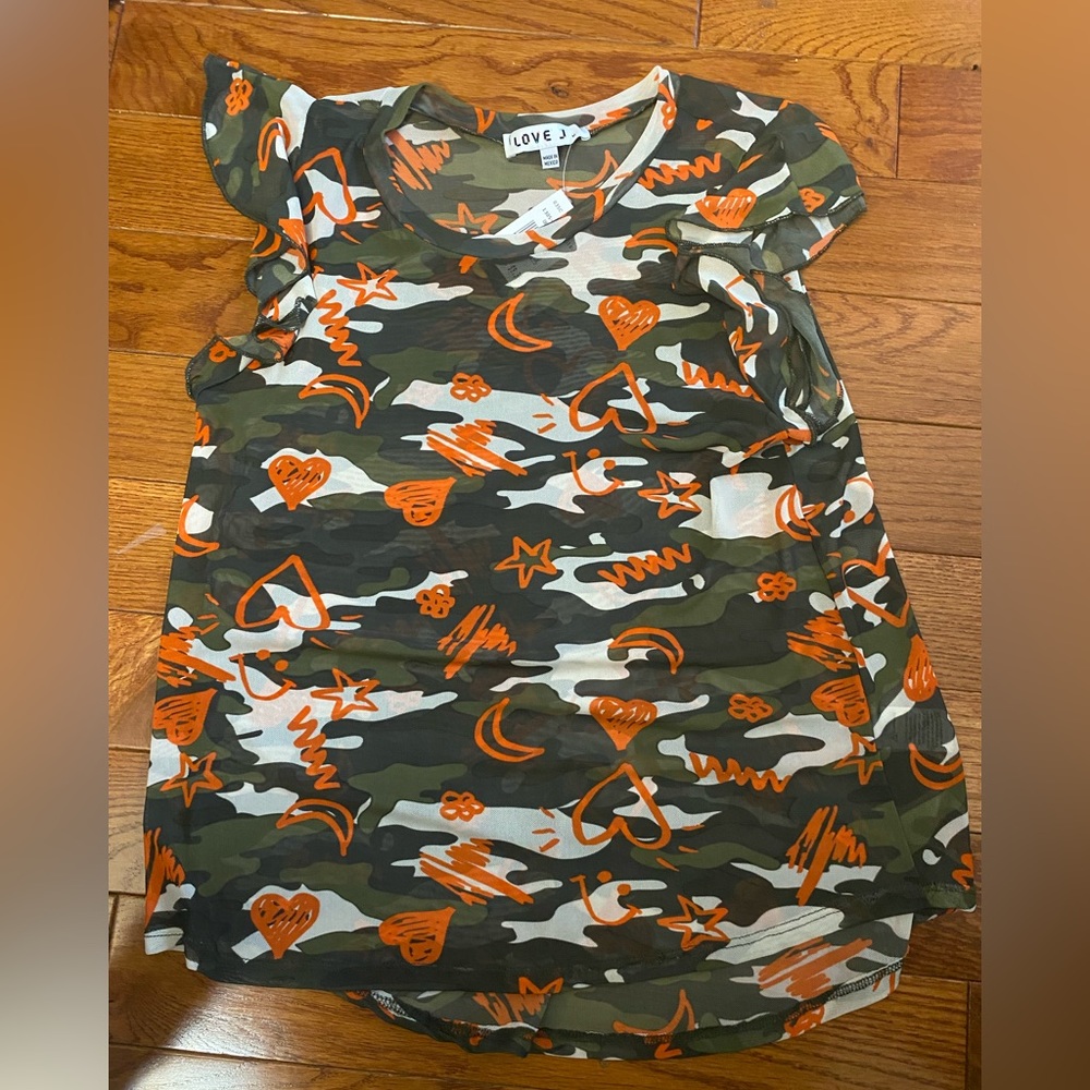 Sheer camouflage top